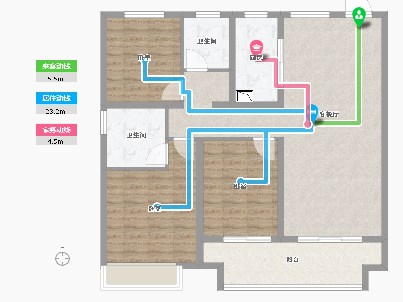 河南省-周口市-沈丘建业桂园-100.05-户型库-动静线