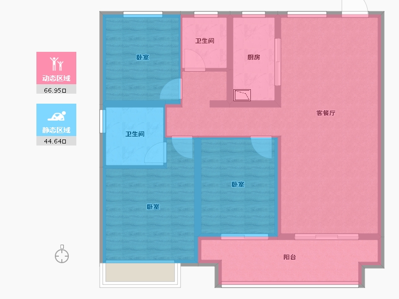 河南省-周口市-沈丘建业桂园-100.05-户型库-动静分区