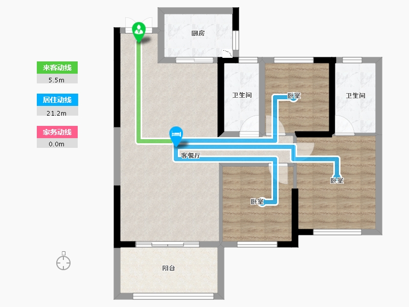 湖北省-黄冈市-誉天下·尚都·名城·首府-84.24-户型库-动静线