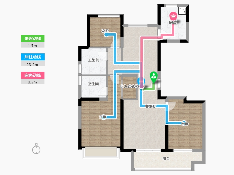 山东省-济南市-济南杨柳春风-98.00-户型库-动静线