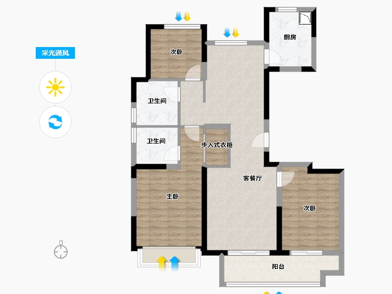 山东省-济南市-济南杨柳春风-98.00-户型库-采光通风