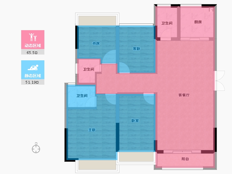 河南省-信阳市-信阳美好生活家园-104.16-户型库-动静分区