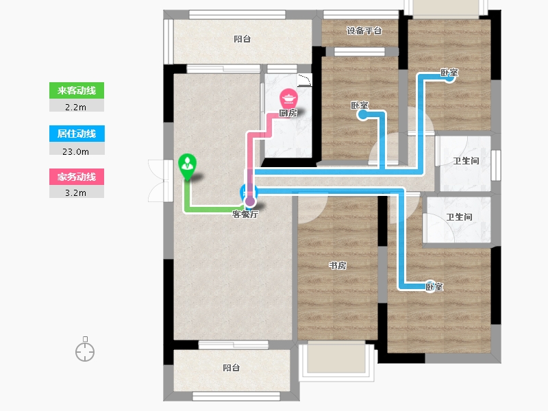 湖北省-黄冈市-至信福邸-69.21-户型库-动静线