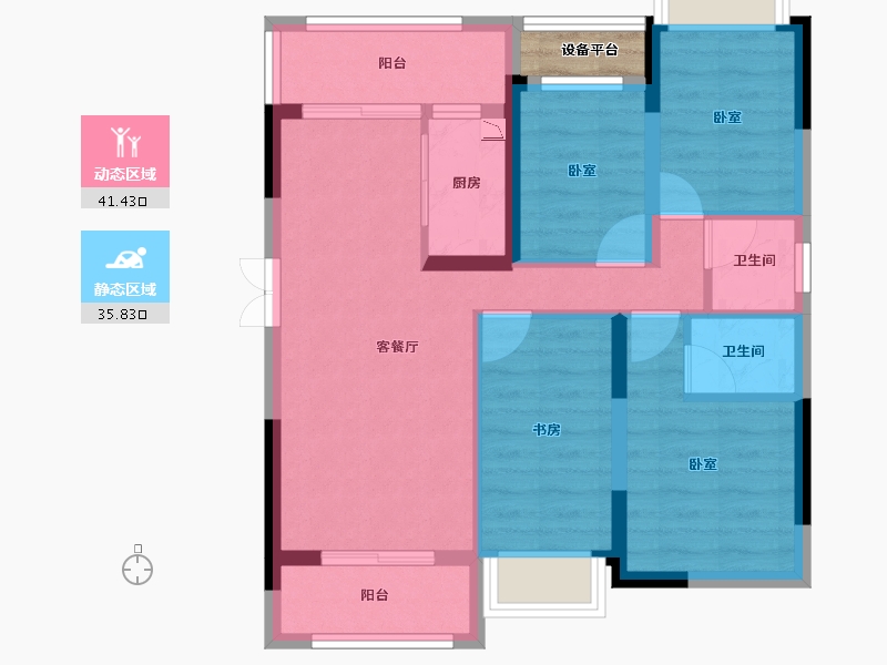 湖北省-黄冈市-至信福邸-69.21-户型库-动静分区