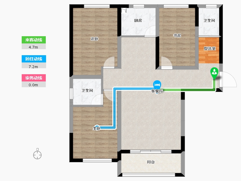 河南省-南阳市-金川西湖美景-95.22-户型库-动静线