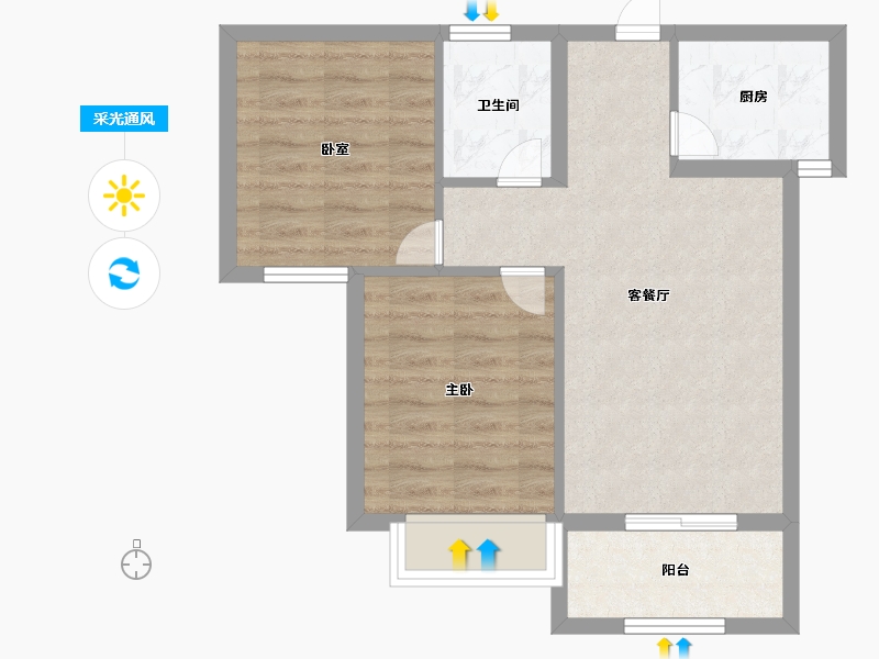 福建省-厦门市-晟港名都-55.00-户型库-采光通风