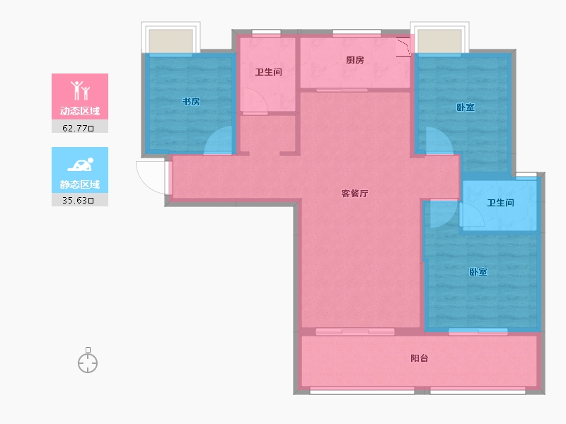 湖北省-孝感市-西岳鑫城-88.09-户型库-动静分区