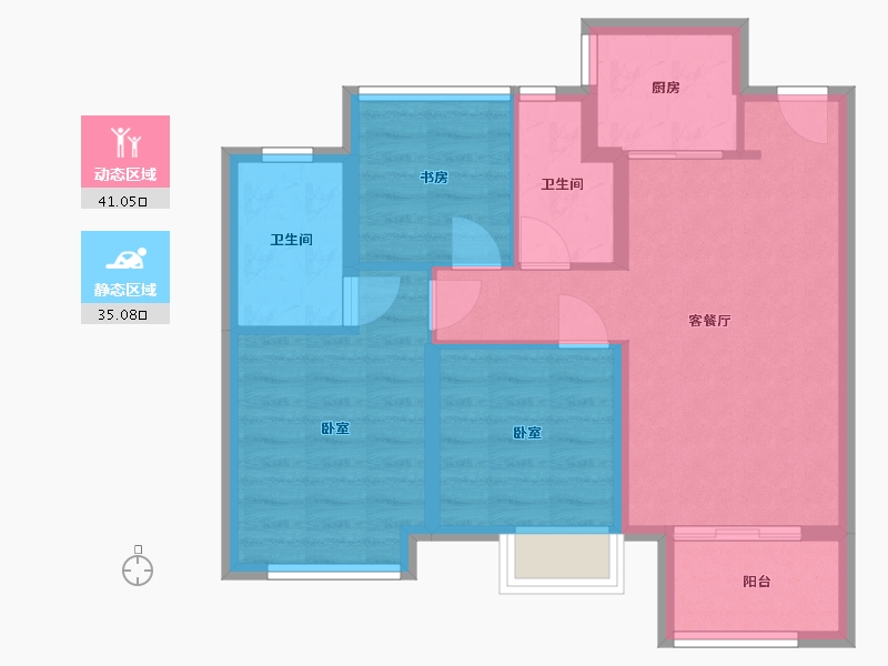 浙江省-杭州市-万科桂语东方-67.52-户型库-动静分区