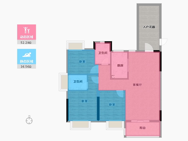 湖北省-咸宁市-赤壁云尚-91.57-户型库-动静分区