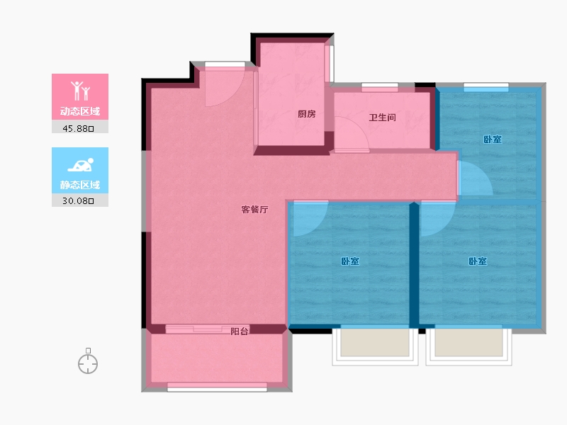 湖北省-武汉市-绿地大都会-68.00-户型库-动静分区