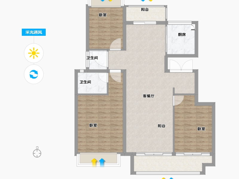 河南省-南阳市-领创滨河府-102.10-户型库-采光通风