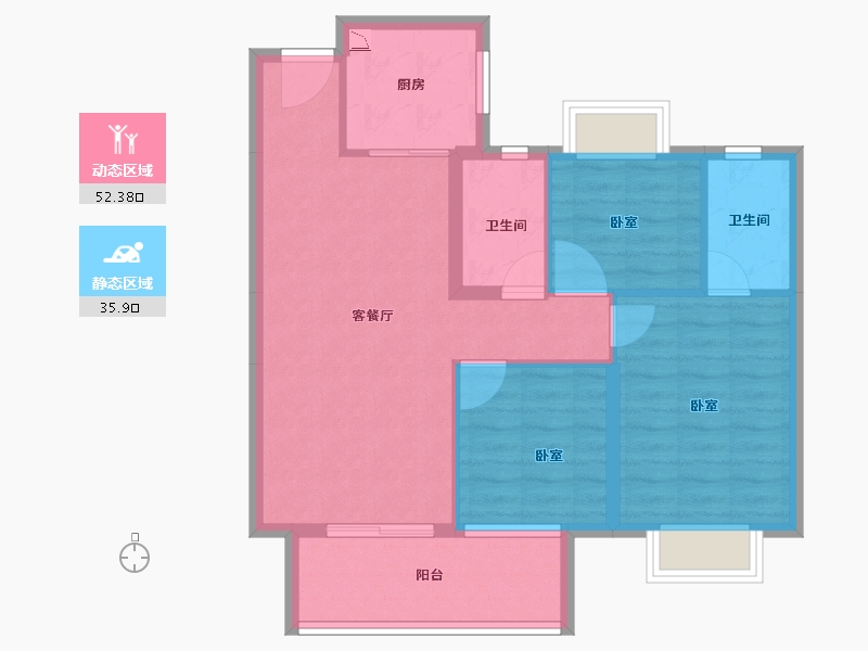 湖北省-咸宁市-赤壁云尚-79.24-户型库-动静分区