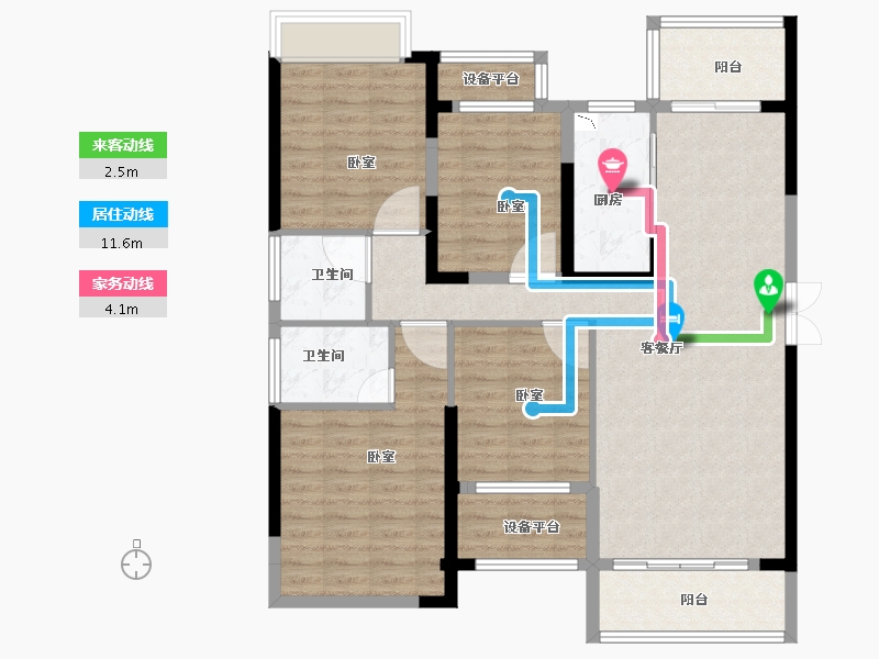 湖北省-黄冈市-至信福邸-110.14-户型库-动静线