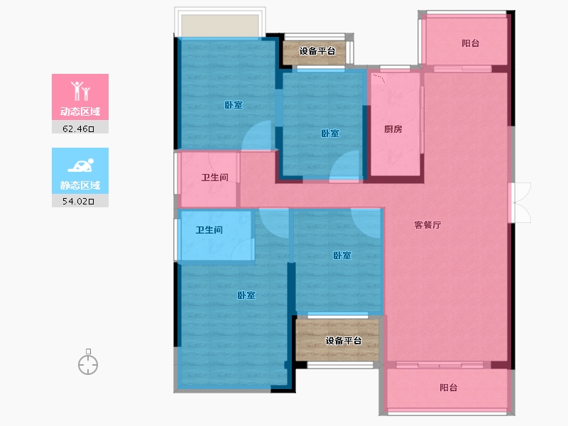 湖北省-黄冈市-至信福邸-110.14-户型库-动静分区