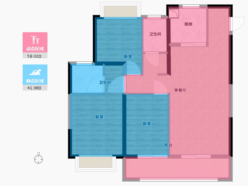 湖北省-武汉市-绿地大都会-89.64-户型库-动静分区