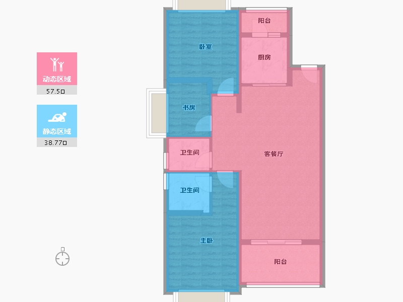 福建省-厦门市-永鸿南岸-86.01-户型库-动静分区