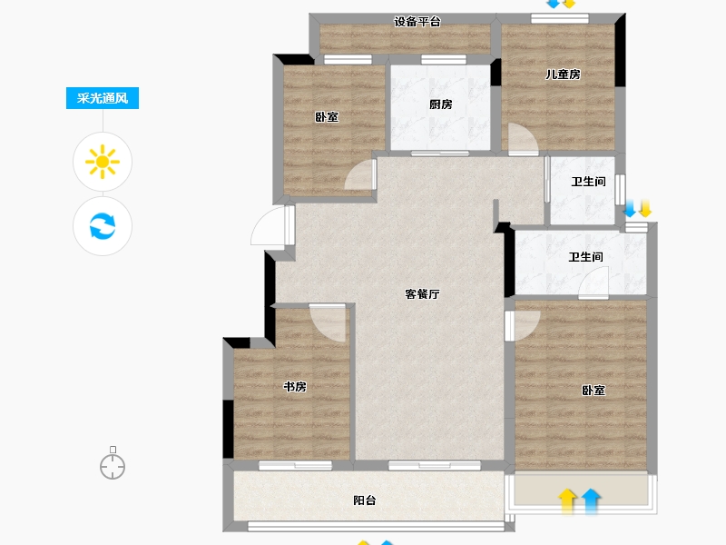 浙江省-绍兴市-宝能凤林府-101.00-户型库-采光通风