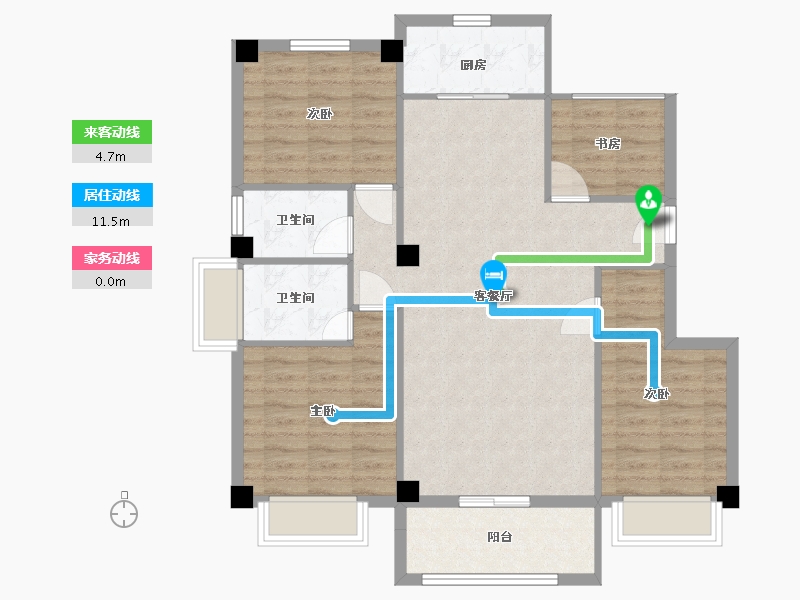 山东省-临沂市-嘉益香槟城-95.00-户型库-动静线