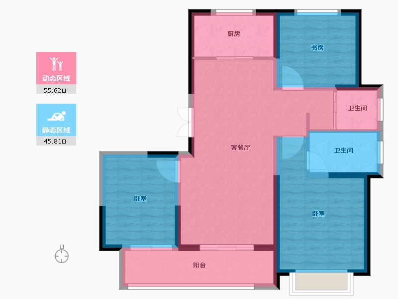 山东省-德州市-黑马·牡丹华都-91.00-户型库-动静分区