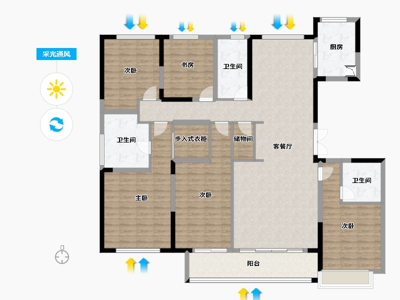 山东省-济南市-济南杨柳春风-175.00-户型库-采光通风