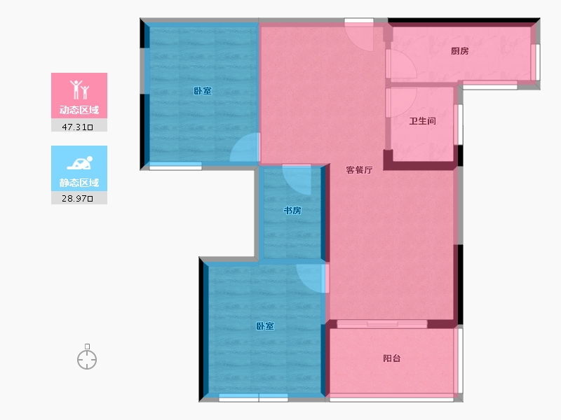 湖北省-十堰市-芳华里-68.06-户型库-动静分区