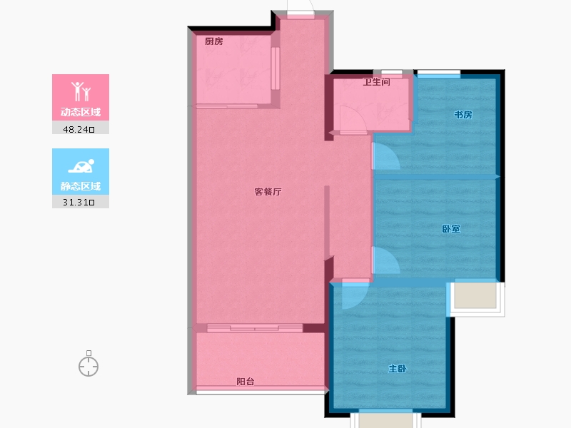 福建省-厦门市-永鸿南岸-71.00-户型库-动静分区