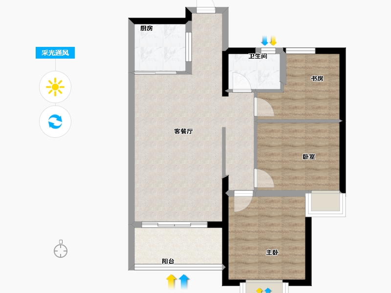 福建省-厦门市-永鸿南岸-71.00-户型库-采光通风