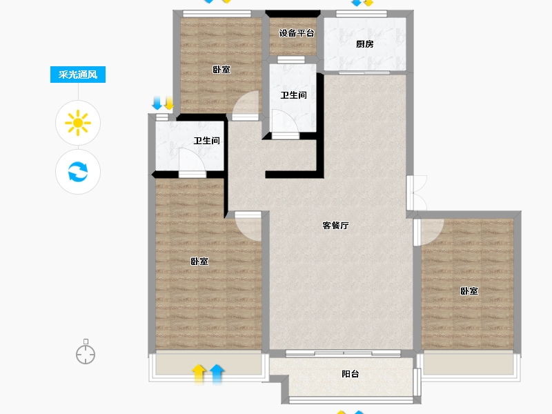 河南省-南阳市-金和苑-111.00-户型库-采光通风