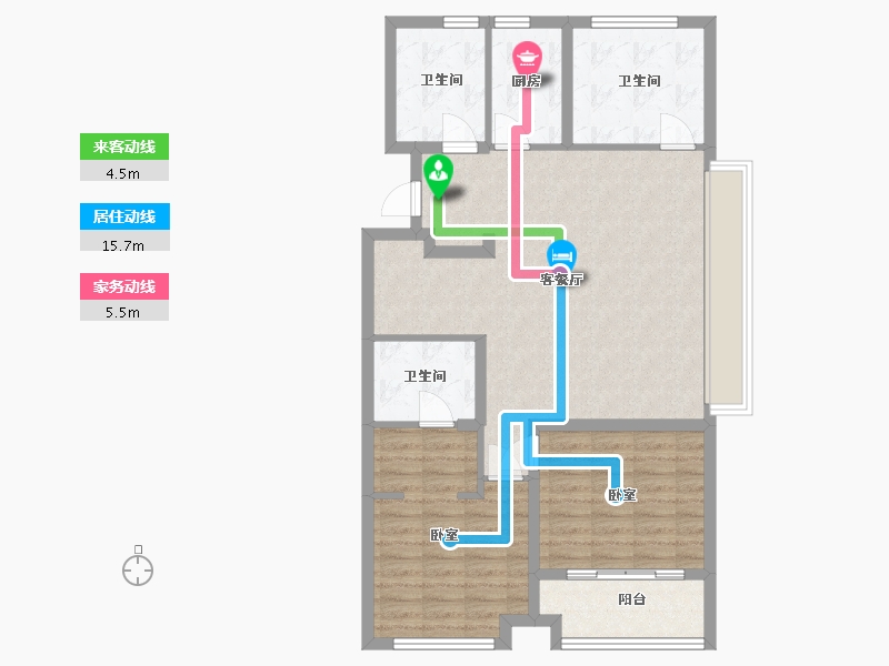 浙江省-杭州市-万科桂语东方-93.22-户型库-动静线