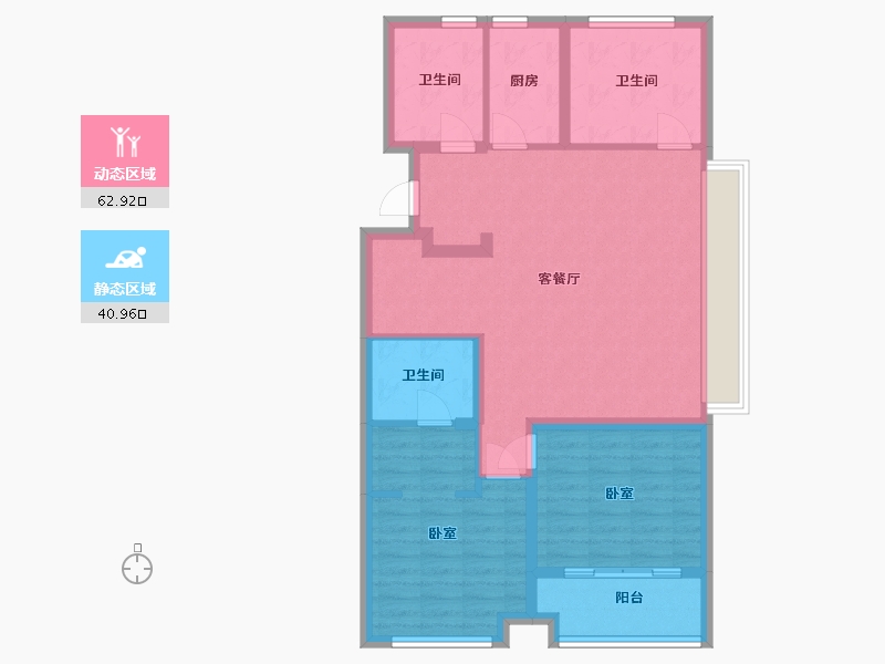 浙江省-杭州市-万科桂语东方-93.22-户型库-动静分区