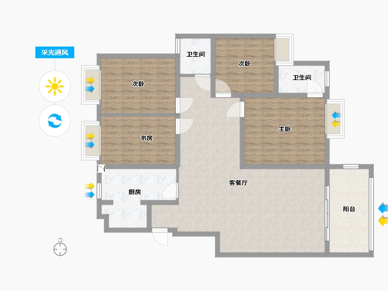 山东省-枣庄市-金鼎公寓-130.00-户型库-采光通风