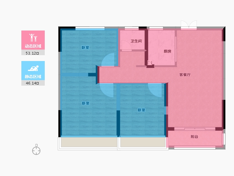 河南省-南阳市-名门中州府-89.26-户型库-动静分区