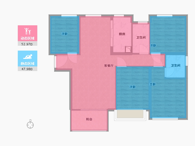 福建省-厦门市-保利世茂联发中骏中央公园-90.72-户型库-动静分区