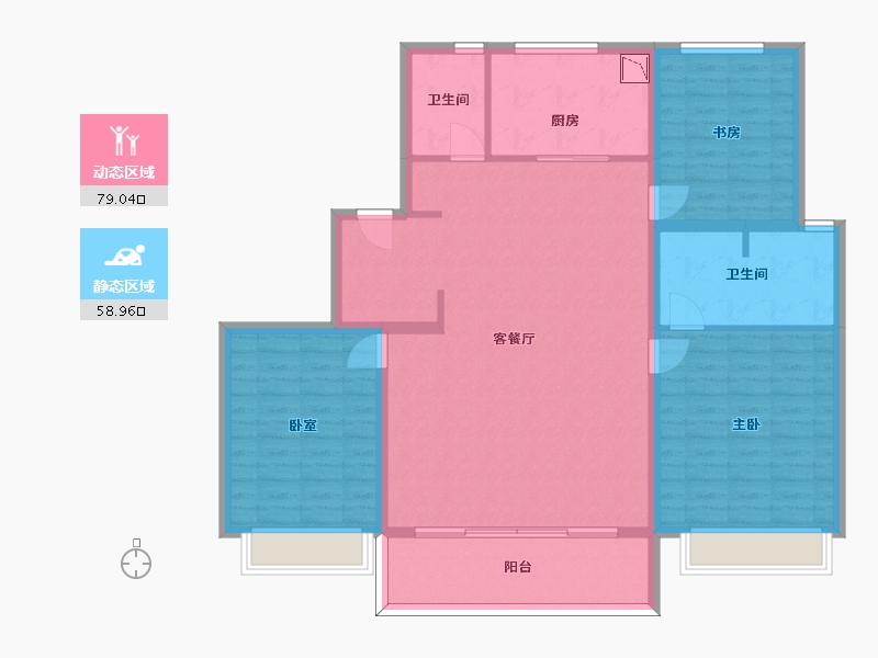 山东省-济南市-铂悦凤犀台-125.54-户型库-动静分区