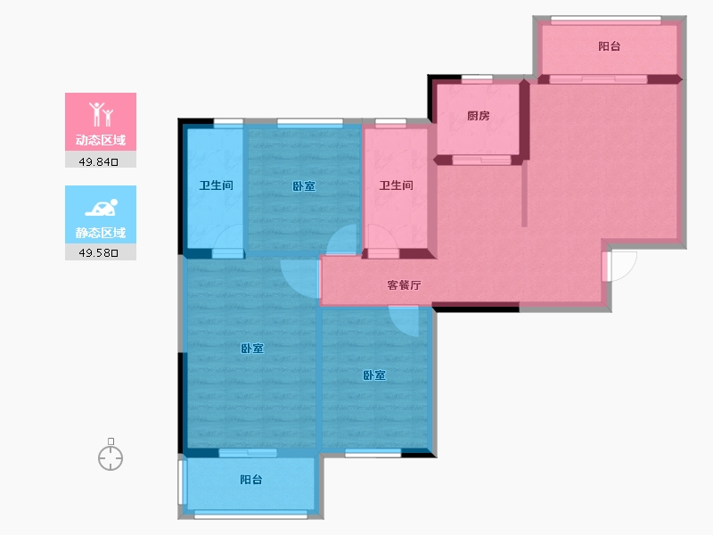 湖北省-孝感市-逸品尚東-89.04-户型库-动静分区