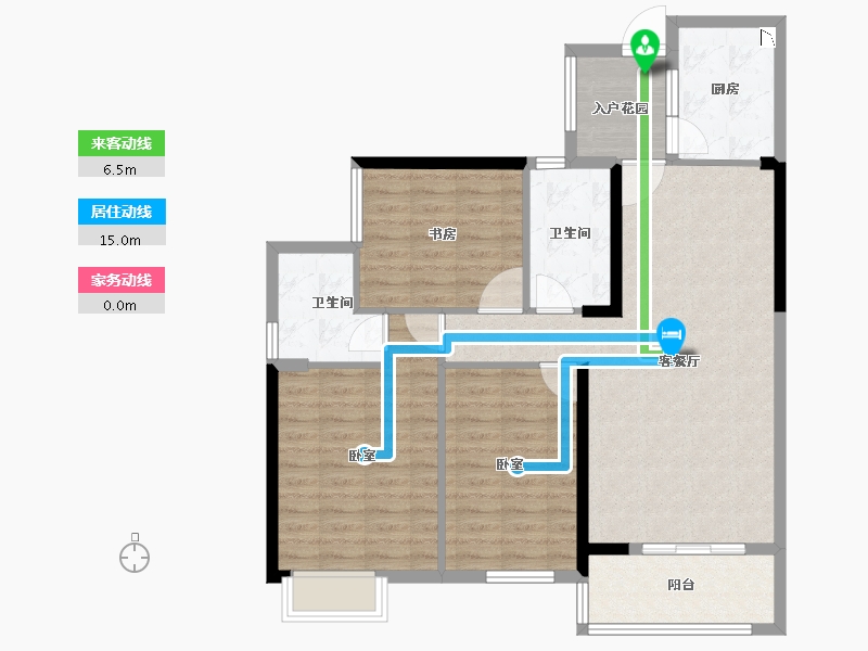 湖北省-咸宁市-领秀城·银泉华府-97.60-户型库-动静线