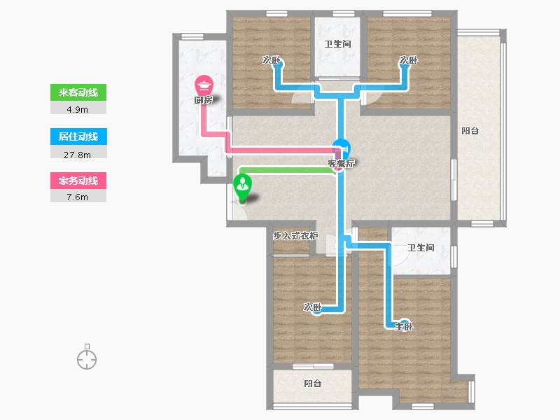 山东省-临沂市-中楷信·清水湾花园-131.00-户型库-动静线