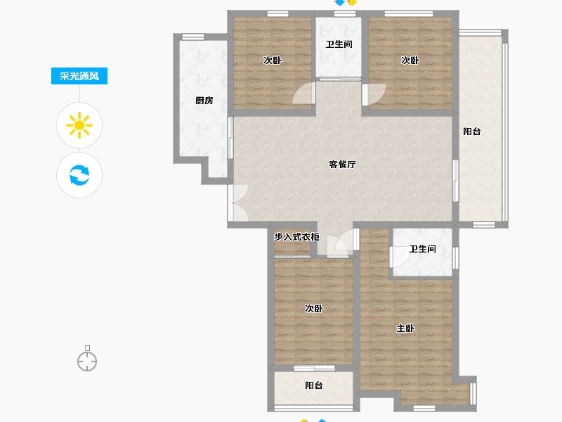 山东省-临沂市-中楷信·清水湾花园-131.00-户型库-采光通风