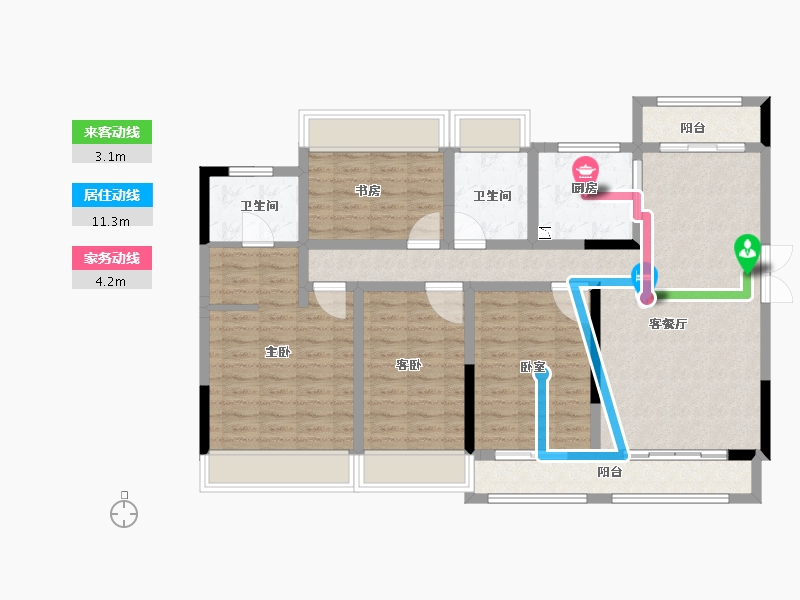 河南省-信阳市-信阳美好生活家园-111.99-户型库-动静线