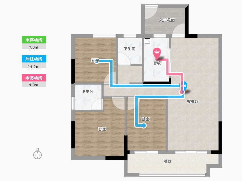 湖北省-黄冈市-至信福邸-90.82-户型库-动静线