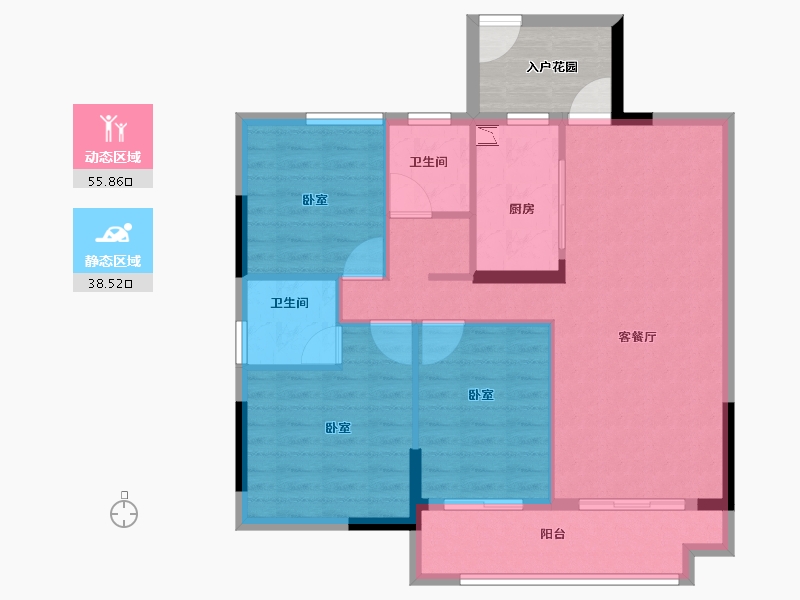 湖北省-黄冈市-至信福邸-90.82-户型库-动静分区