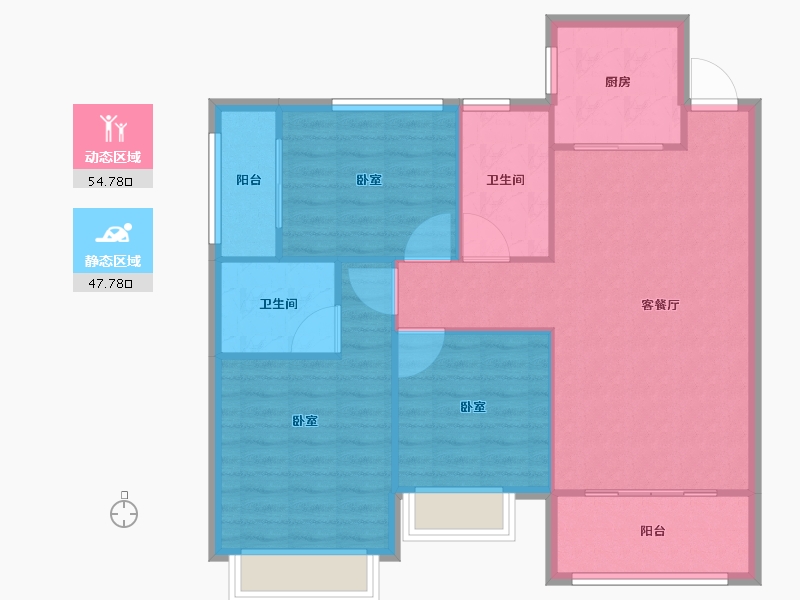 湖南省-株洲市-臻品仙岭居-94.00-户型库-动静分区