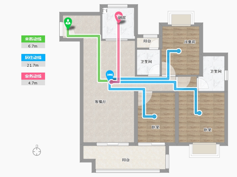 湖北省-荆州市-雅居乐锦城-94.00-户型库-动静线