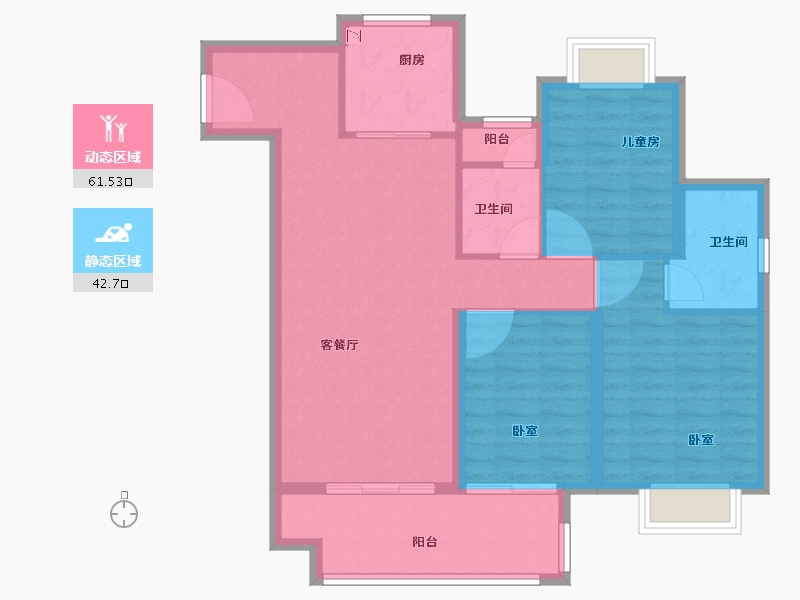 湖北省-荆州市-雅居乐锦城-94.00-户型库-动静分区