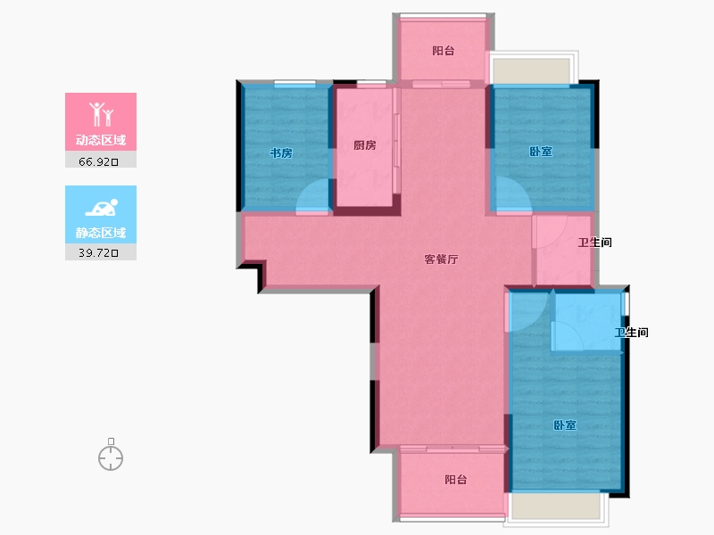 湖北省-黄冈市-邻江公馆-95.01-户型库-动静分区