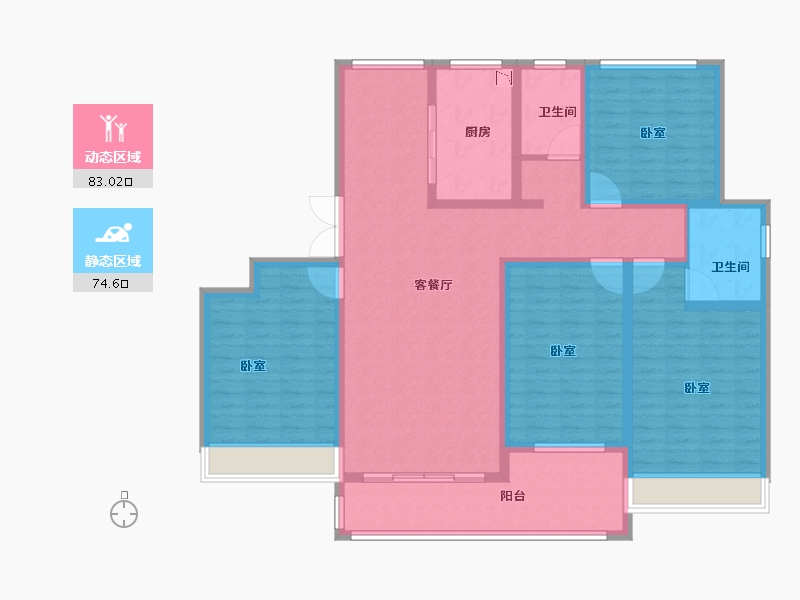 河南省-南阳市-名门中州府-141.31-户型库-动静分区