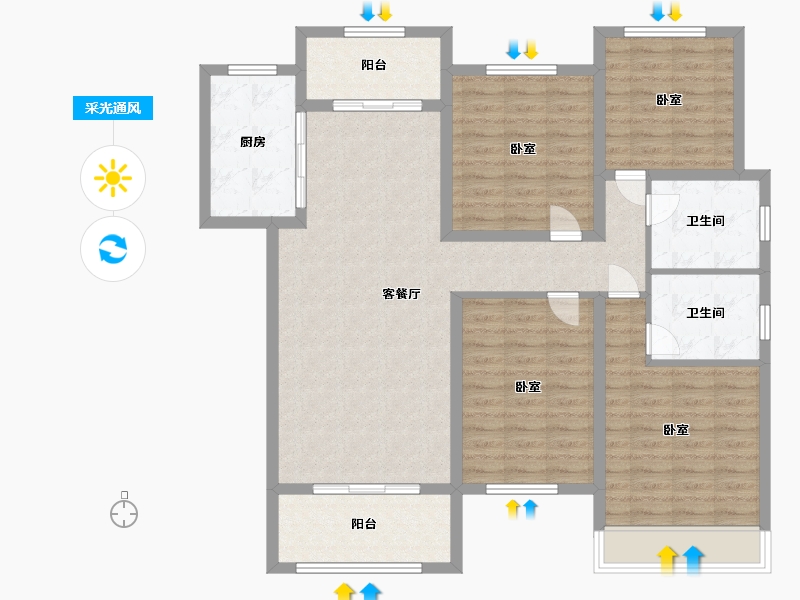 河南省-南阳市-新野建业森林半岛-115.00-户型库-采光通风