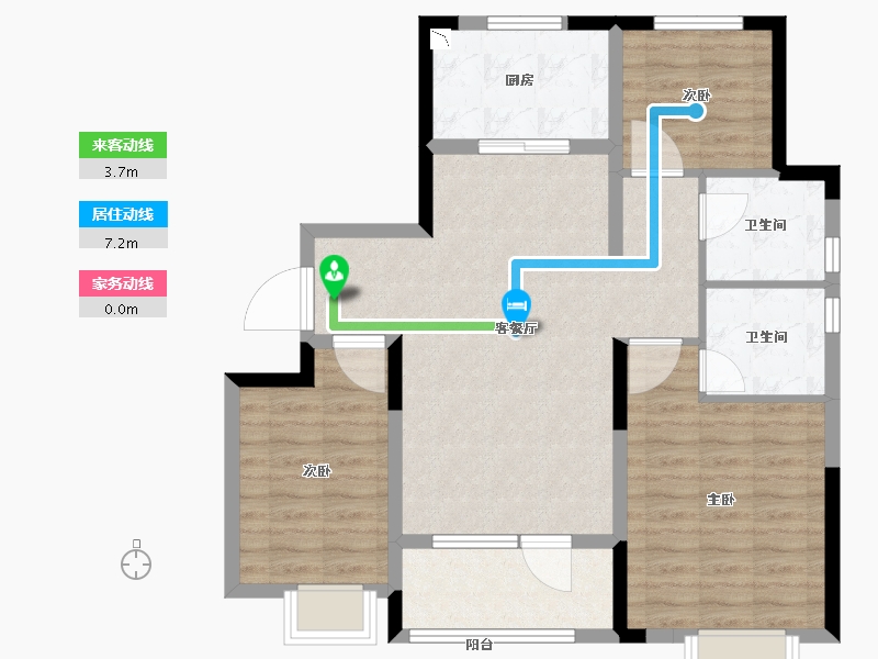 山东省-青岛市-龙湖亿联春江悦茗-87.99-户型库-动静线