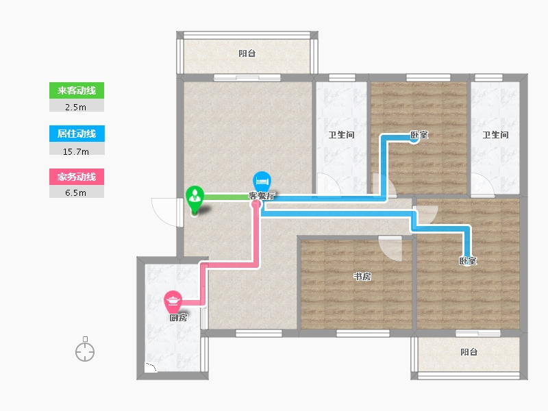 湖北省-咸宁市-领秀城·银泉华府-102.15-户型库-动静线