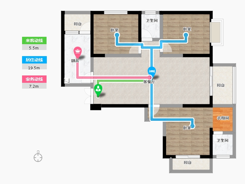 山东省-菏泽市-天正中央大街-105.63-户型库-动静线